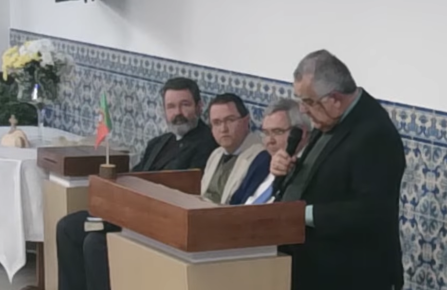 Reverendos Manuel Luzia, Wanderson Matheus dos Santos, Roberto Brasileiro e Celso Dias na inauguração da nova Igreja de Braga
